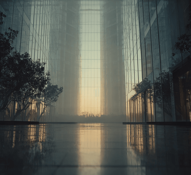 Modern clean architecture atrium